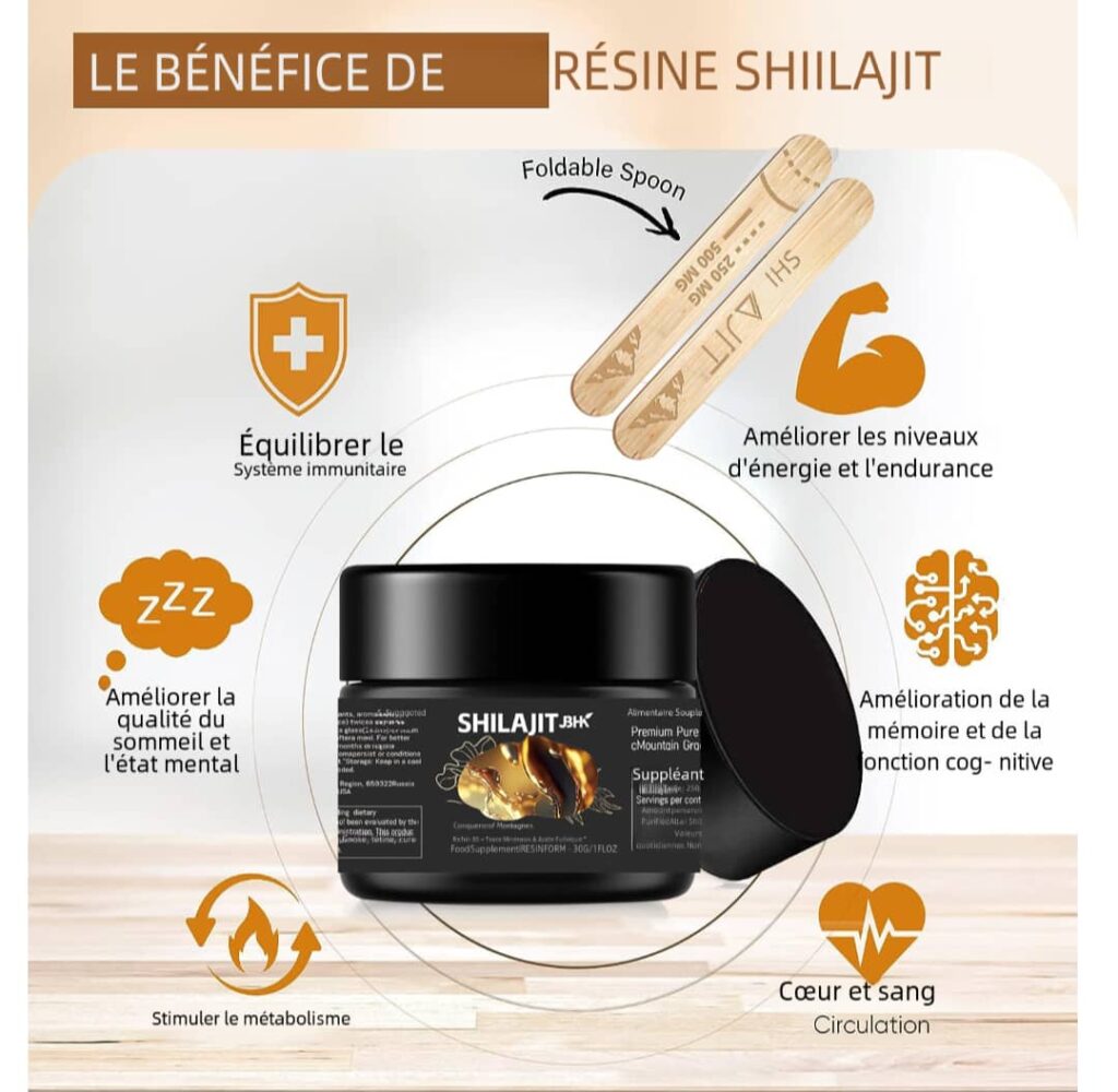 résine pure 50g de shilajit, riche en acide fulvique, acide humique, oligoéléments