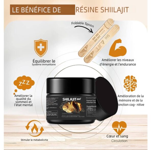 résine pure 50g de shilajit, riche en acide fulvique, acide humique, oligoéléments